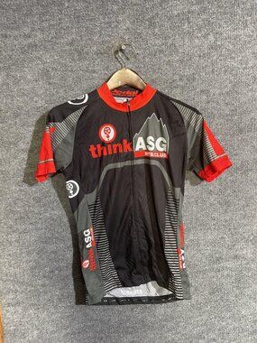 Pedal Industries Cycling Jersey Mens XS Black Full Zip Short Sleeve Pockets MTB